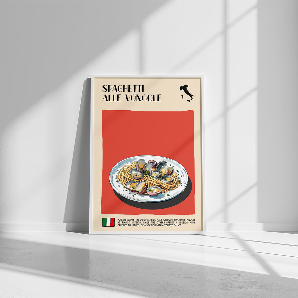 DIGITAL POSTER - ITALIAN FOOD ART - SPAGHETTI ALLE VONGOLE