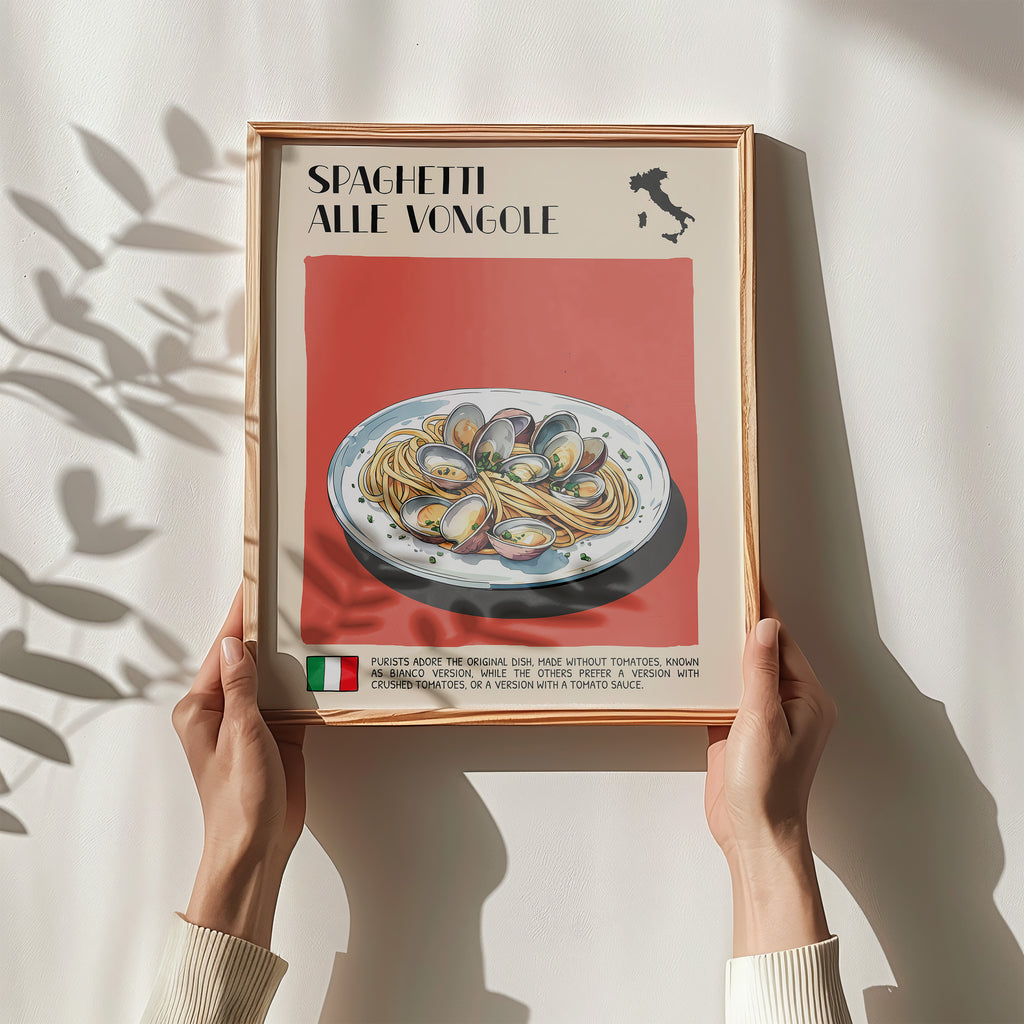 DIGITAL POSTER - ITALIAN FOOD ART - SPAGHETTI ALLE VONGOLE