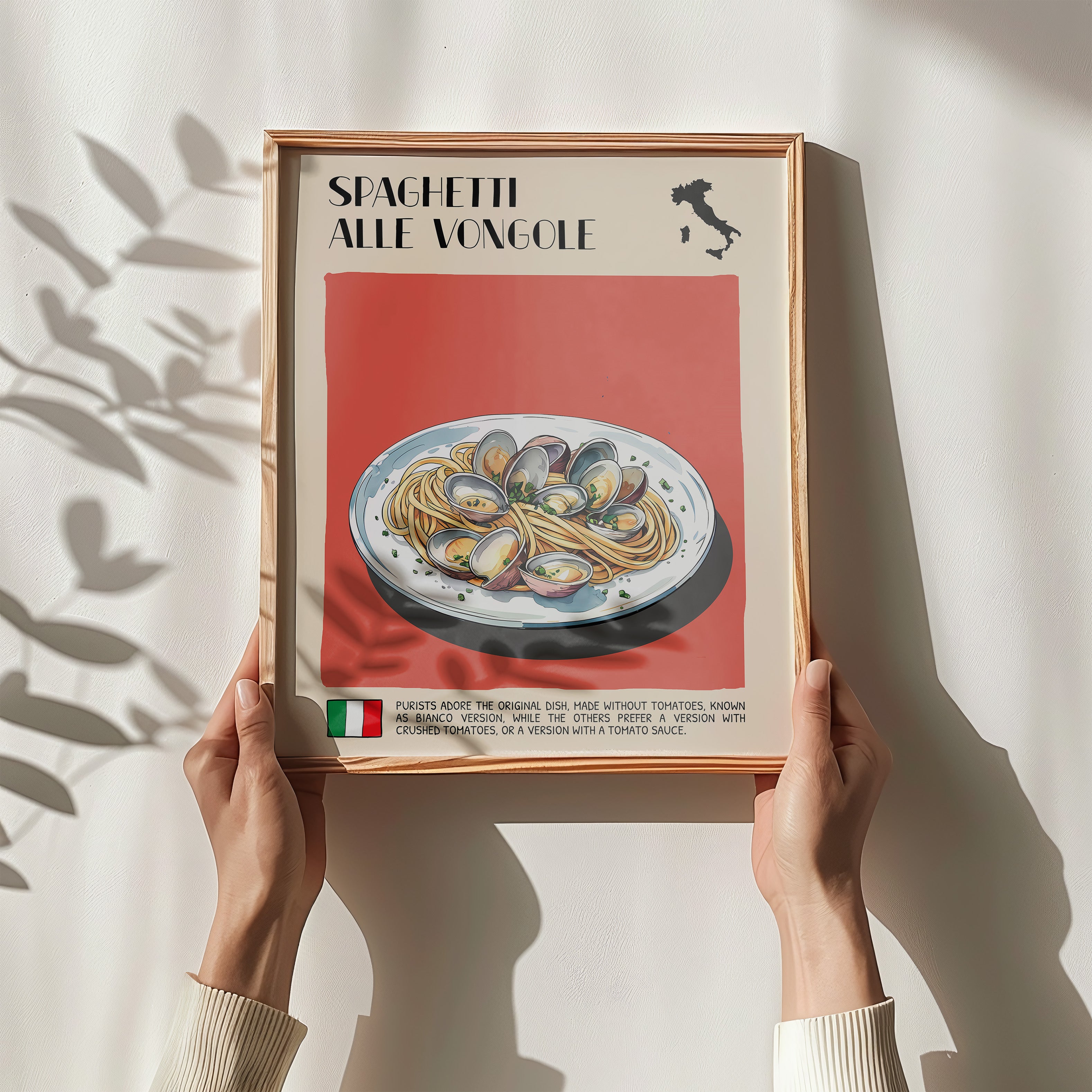 DIGITAL POSTER - ITALIAN FOOD ART - SPAGHETTI ALLE VONGOLE