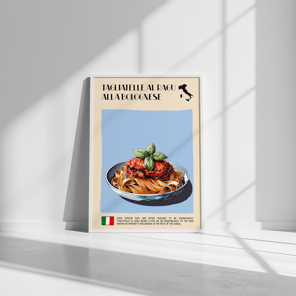 DIGITAL POSTER - ITALIAN FOOD ART - TAGLIATELLE AL RAGU ALLA BOLOGNESE