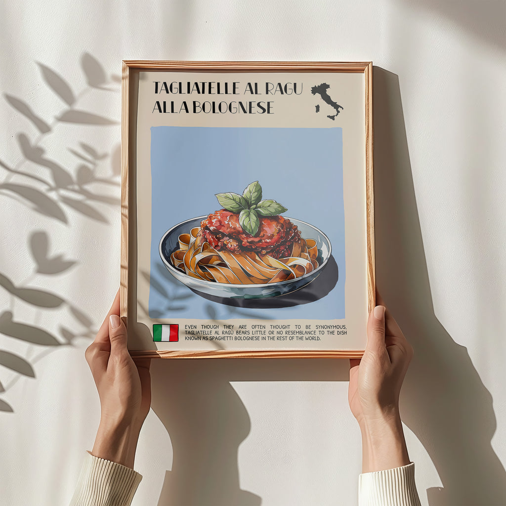 DIGITAL POSTER - ITALIAN FOOD ART - TAGLIATELLE AL RAGU ALLA BOLOGNESE