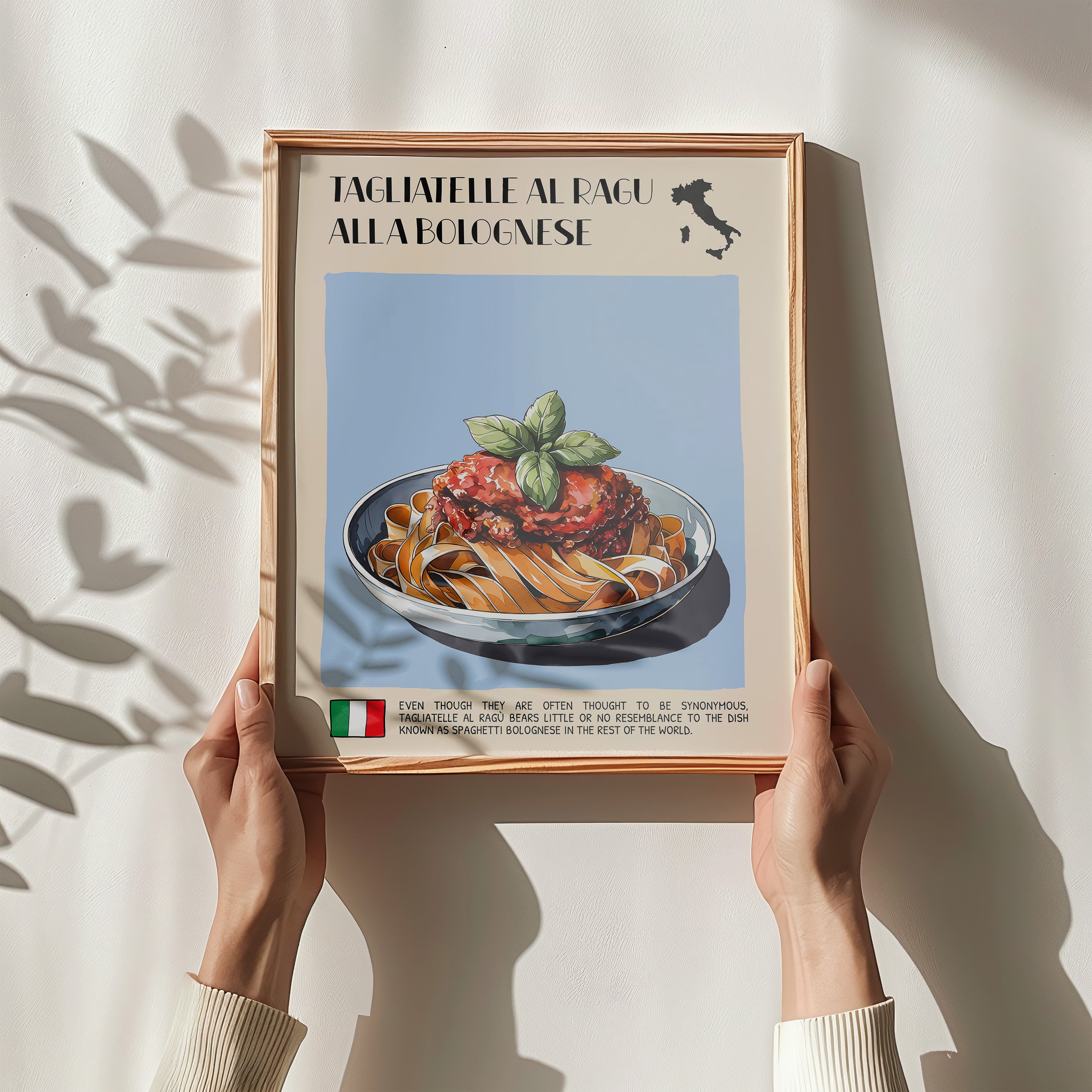 DIGITAL POSTER - ITALIAN FOOD ART - TAGLIATELLE AL RAGU ALLA BOLOGNESE