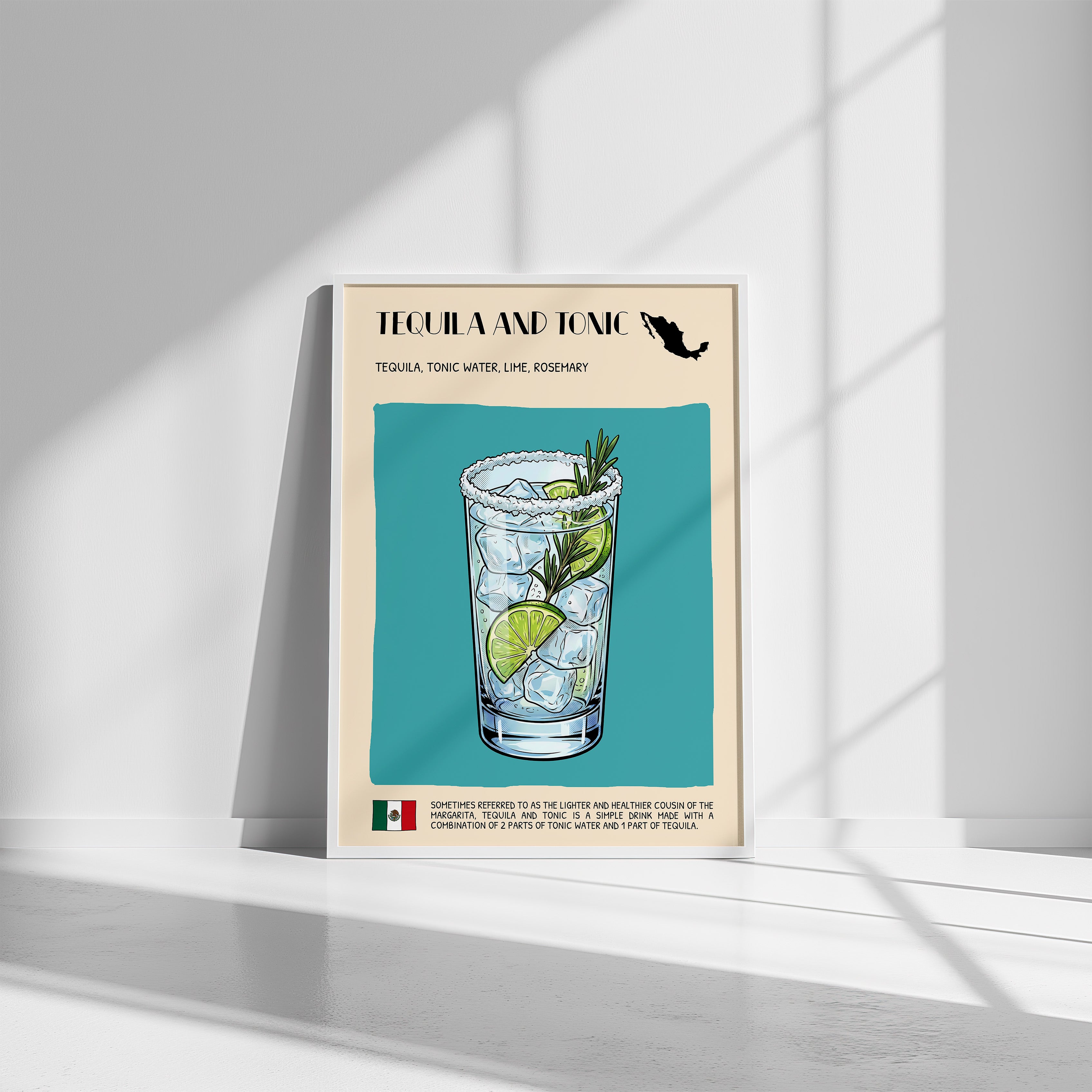 DIGITAL POSTER - COCKTAIL ART - TEQUILA AND TONIC