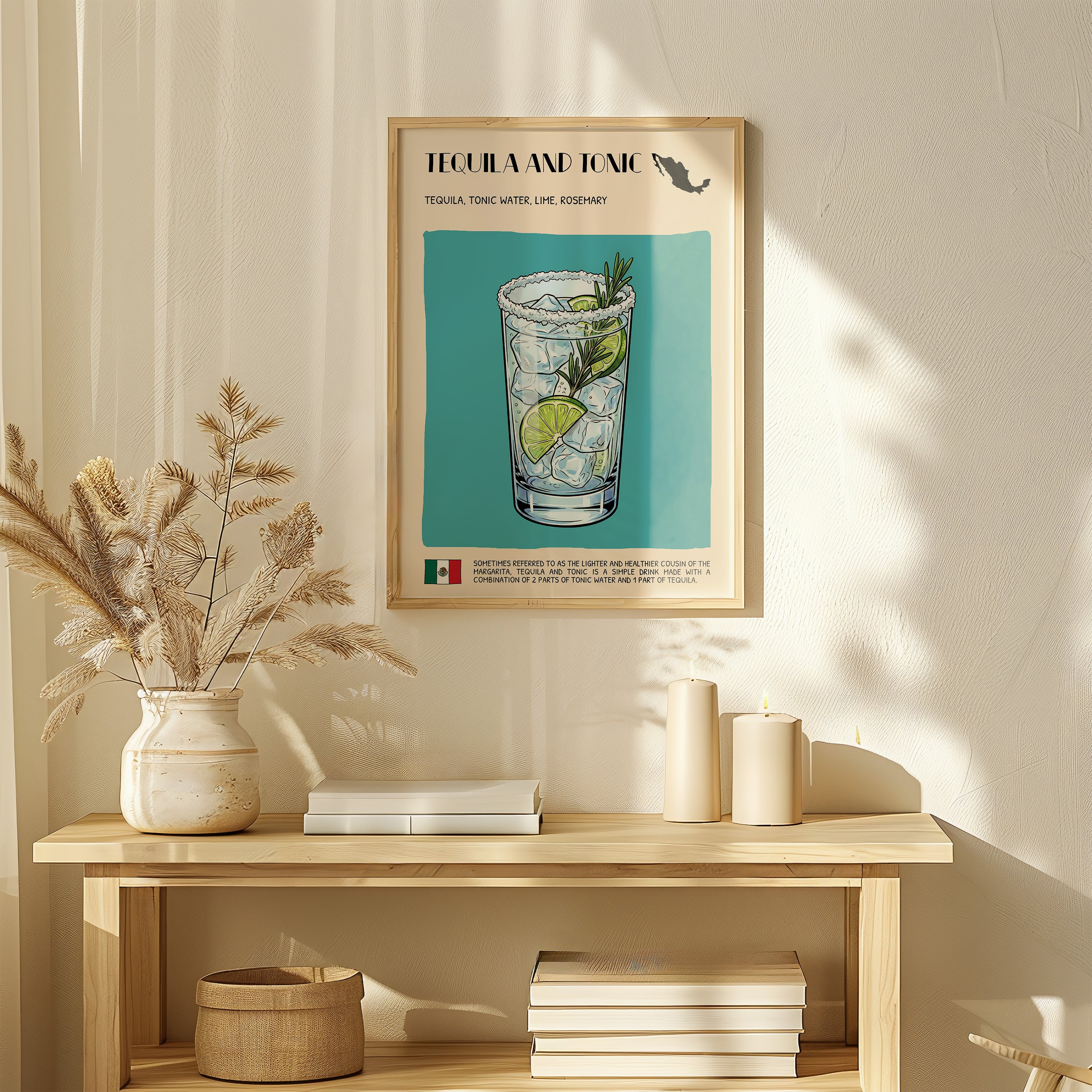 DIGITAL POSTER - COCKTAIL ART - TEQUILA AND TONIC