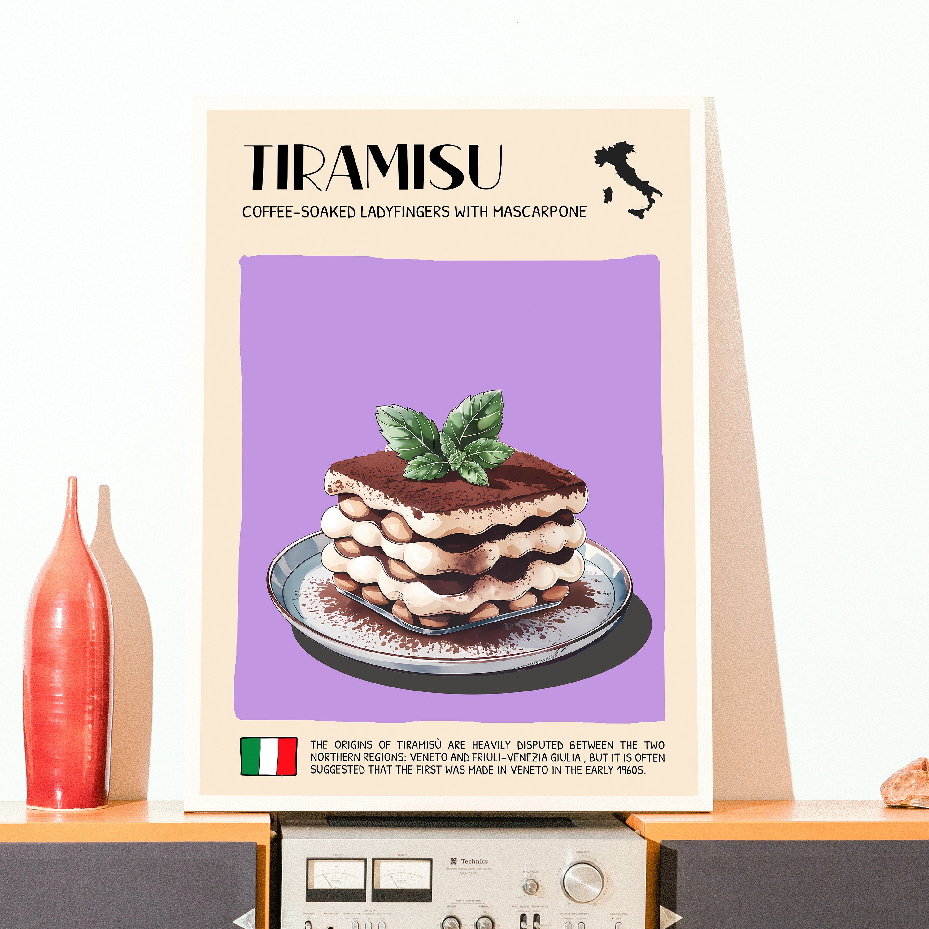 DIGITAL POSTER - ITALIAN FOOD ART - TIRAMISU