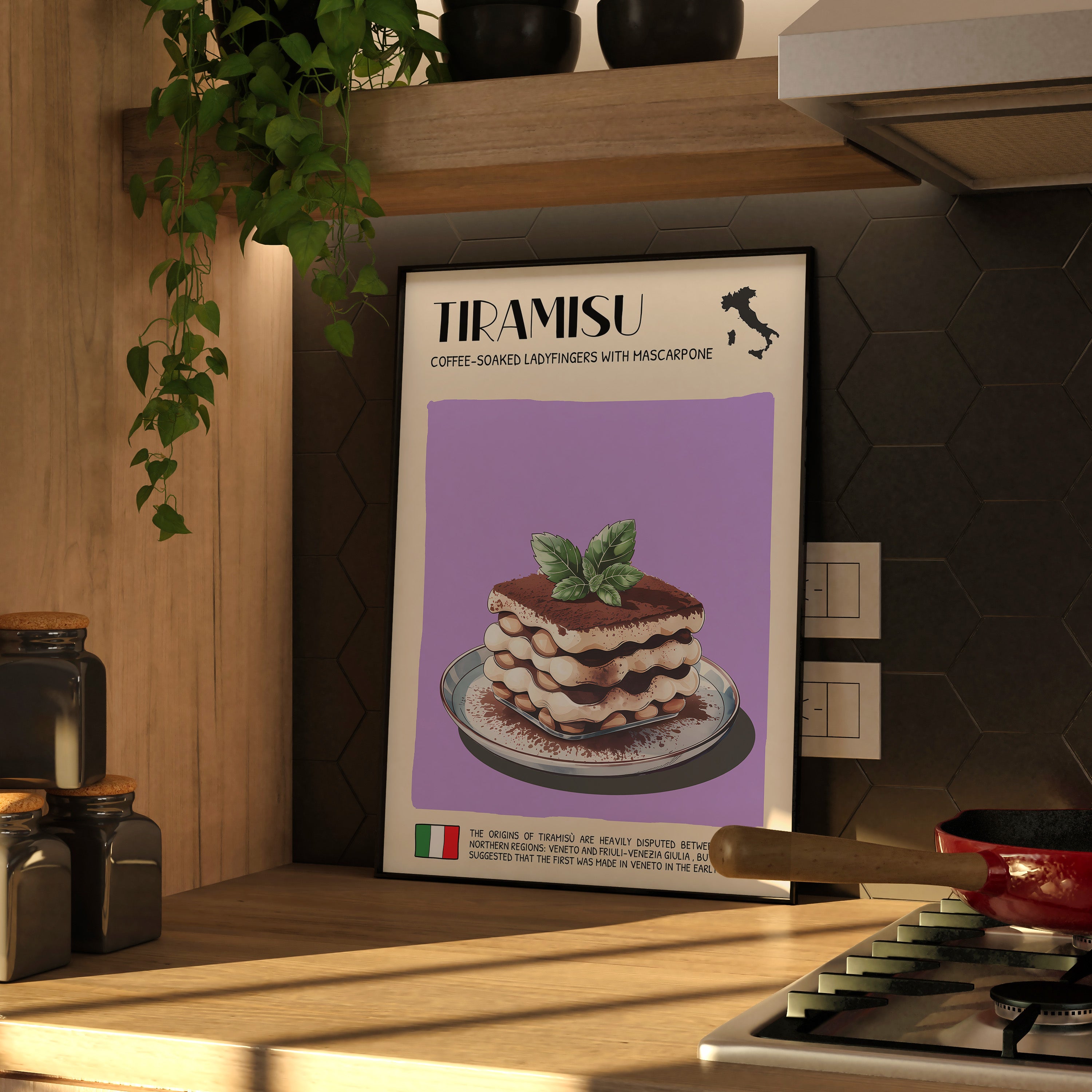 DIGITAL POSTER - ITALIAN FOOD ART - TIRAMISU