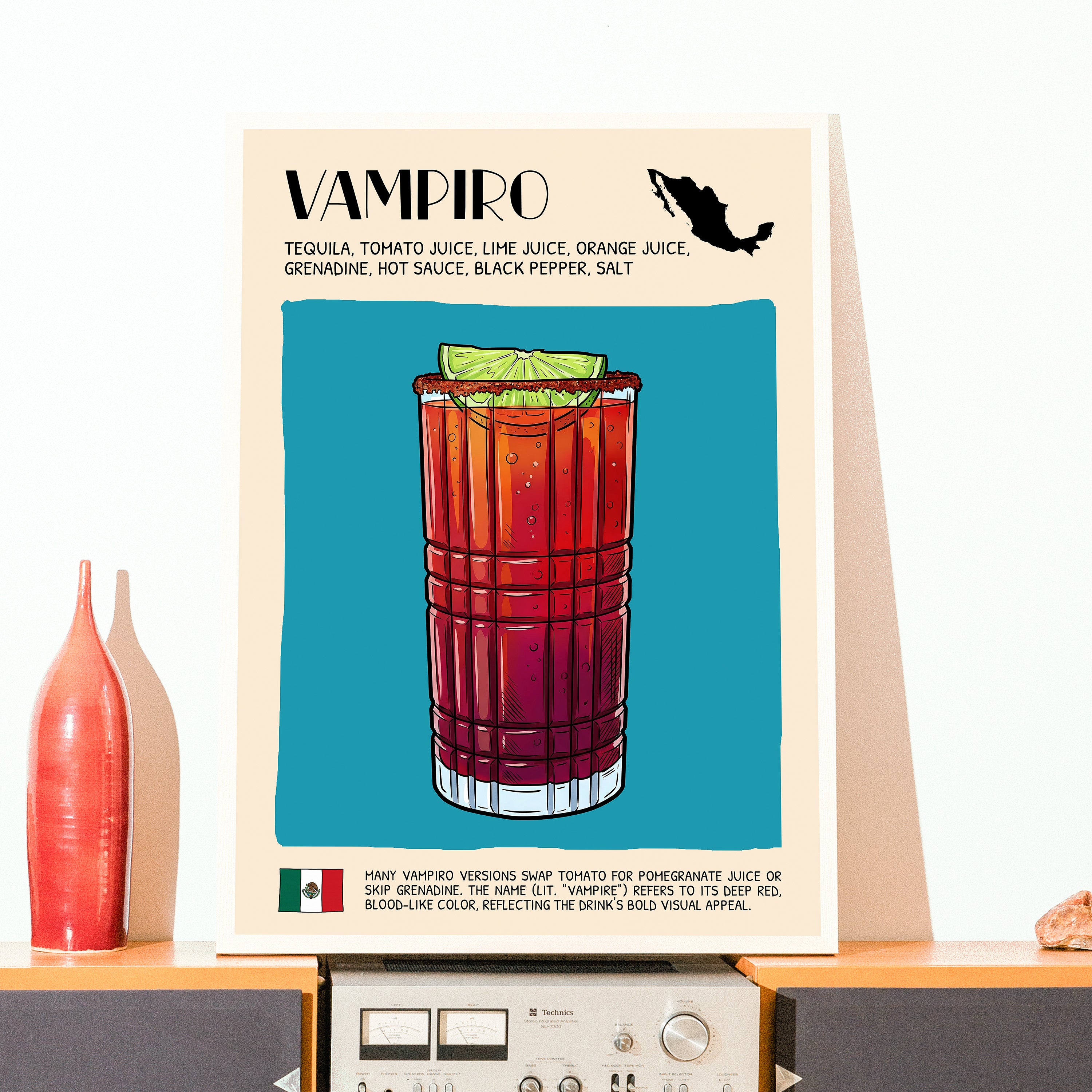 DIGITAL POSTER - COCKTAIL ART - VAMPIRO